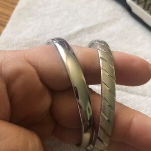 Beautiful shiny silver Monet bangle bracelets